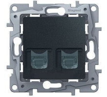 Розетка 2хRJ-45 UTP CAT5E (антрацит)