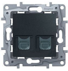 Розетка 2хRJ-45 UTP CAT5E (антрацит)