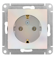 Розетка с заземлением без шторок Schneider Electric AtlasDesign ATN000443 Жемчуг - ATN000443