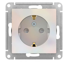 Розетка с заземлением со шторками Schneider Electric AtlasDesign ATN000445 Жемчуг - ATN000445