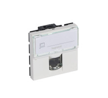 Mosaic - Розетка RJ-45 кат. 6 UTP, 2М, с этикеткой (белый) | арт.076564