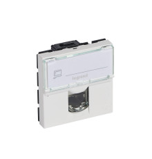 Mosaic - Розетка RJ-45 кат. 6 UTP, 2М, с этикеткой (белый) | арт.076564