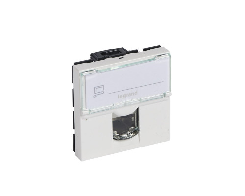Mosaic - Розетка RJ-45 кат. 6 UTP, 2М, с этикеткой (белый) | арт.076564