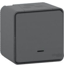 MUR35024 MUREVA S, ПЕРЕКЛЮЧАТЕЛЬ с подсветкой, открытой установки, АНТРАЦИТ, IP55 | арт.MUR35024