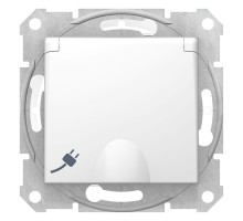 Розетка с заземлением со шторками с крышкой IP44 Sedna Белый - SDN3100321