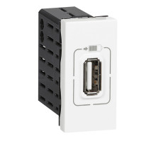 Mosaic - Розетка 1xUSB, 5В, 750мА, 1М, белый | арт.077591