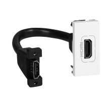 Mosaic - Розетка HDMI 1.4, тип А, со шнуром 15см., 1М, белый | арт.078778