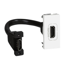 Mosaic - Розетка HDMI 1.4, тип А, со шнуром 15см., 1М, белый | арт.078778