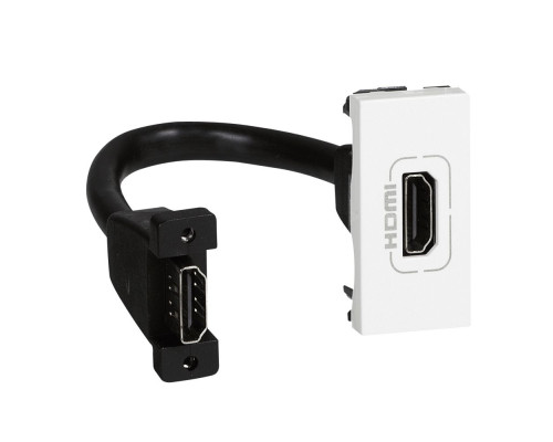 Mosaic - Розетка HDMI 1.4, тип А, со шнуром 15см., 1М, белый | арт.078778