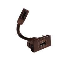 Mosaic - Розетка HDMI 1.4, тип A, со шнуром 15sm., 1M, черный | арт.079368
