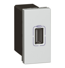 Mosaic - Розетка 1xUSB, 5В, 750мА, 1М, алюминий | арт.079391