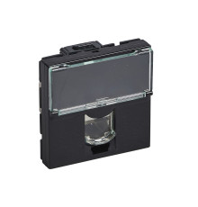 Mosaic - Розетка 2М RJ-45 Кат. 6 STP с этикеткой (черный) | арт.079486