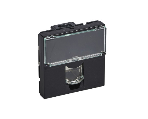 Mosaic - Розетка 2М RJ-45 Кат. 6 STP с этикеткой (черный) | арт.079486