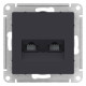 Розетка двойная компьютерная RJ45+RJ45 Schneider Electric AtlasDesign ATN001085 Карбон - ATN001085