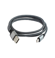 Дата-кабель, ДК 10, USB - micro USB, 1 м, тканевая оплетка, серый, TDM | арт.SQ1810-0310