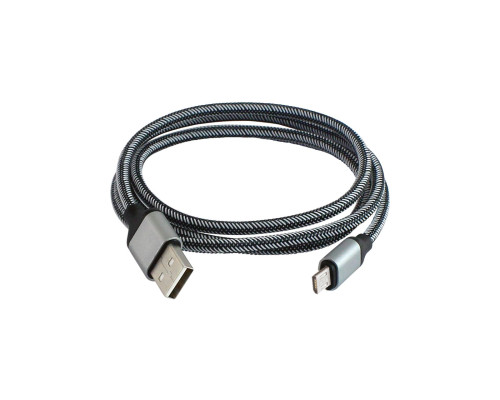 Дата-кабель, ДК 10, USB - micro USB, 1 м, тканевая оплетка, серый, TDM | арт.SQ1810-0310