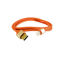 Дата-кабель, ДК 15, USB - Lightning, 1 м, силиконовая оплетка, оранжевый, TDM | арт.SQ1810-0315