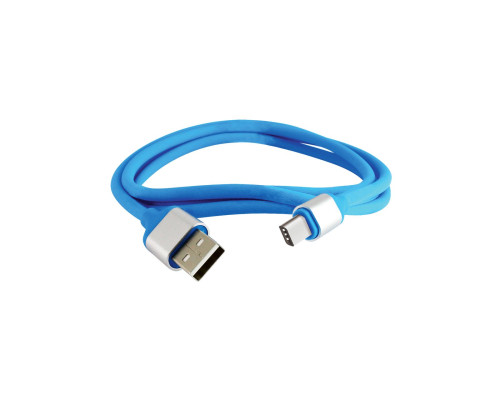 Дата-кабель, ДК 17, USB - USB Type-C, 1 м, силиконовая оплетка, голубой, TDM | арт.SQ1810-0317