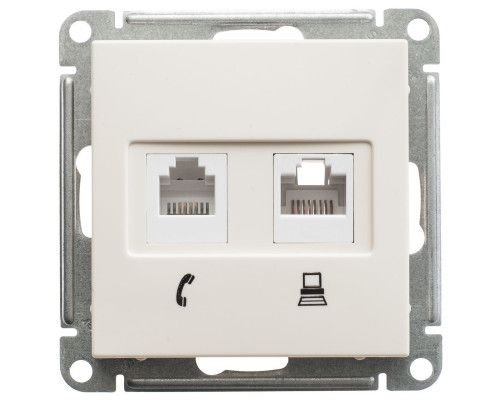 Розетка телефонная+компьютерная Schneider Electric Wessen59 RSI-251TK5E-2-86 Слоновая  кость - RSI-2