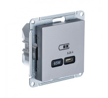 ATLASDESIGN USB РОЗЕТКА тип-С 65Вт высокоскор.заряд. QC, PD, механизм, СТАЛЬ