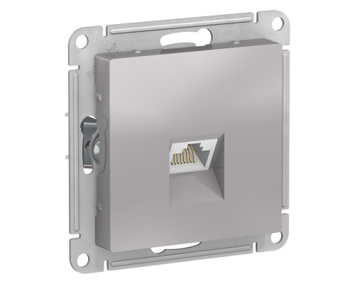 ATLASDESIGN РОЗЕТКА компьютерная RJ45, кат. 6A, механизм, АЛЮМИНИЙ