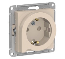 ATLASDESIGN РОЗЕТКА с заземлением со шторками с выталк., 16А, механизм, БЕЖЕВЫЙ