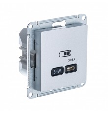 ATLASDESIGN USB РОЗЕТКА тип-С 65Вт высокоскор.заряд. QC, PD, механизм, АЛЮМИНИЙ