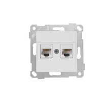 Rita - Розетка 2хRJ-45 кат. 5e UTP, белая