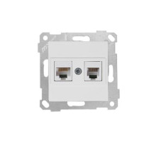 Rita - Розетка телефонная RJ-12+RJ-45 кат.5е, белая