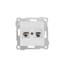 Rita - Розетка телефонная RJ-12+RJ-45 кат.5е, белая