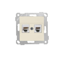 Rita - Розетка телефонная RJ-12+RJ-45 кат.5е, сл.кость