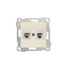 Rita - Розетка телефонная RJ-12+RJ-45 кат.5е, сл.кость