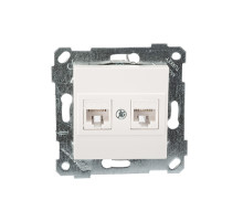 Rita - Розетка 2хRJ-45 кат. 6 UTP, белая