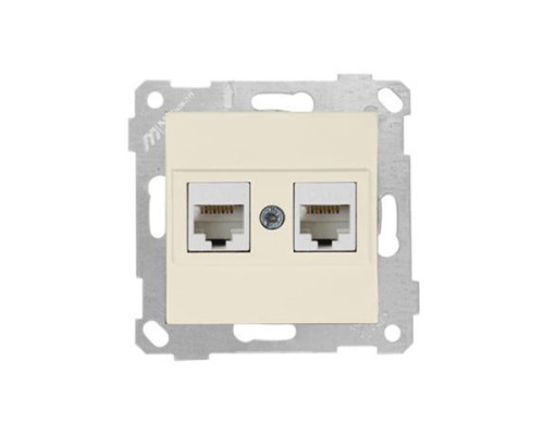 Rita - Розетка 2хRJ-45 кат. 6 UTP, сл.кость