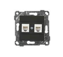 Rita - Розетка 2хRJ-45 кат. 6 UTP, черный мат