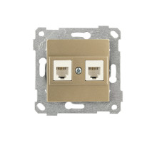 Rita - Розетка 2хRJ-45 кат. 6 UTP, золото доре