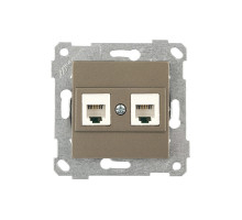 Rita - Розетка 2хRJ-45 кат. 6 UTP, антрацит