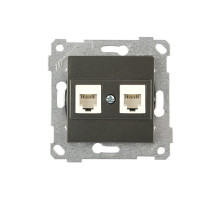 Rita - Розетка 2хRJ-45 кат. 6 UTP, дымчатый