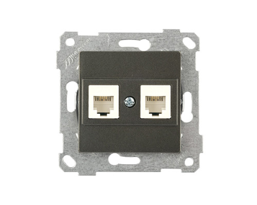 Rita - Розетка 2хRJ-45 кат. 6 UTP, дымчатый