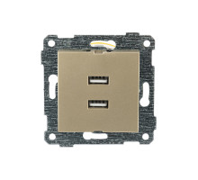 Rita - Розетка 2xUSB Type A, золото доре