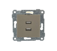 Rita - Розетка 2xUSB Type A, антрацит