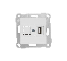 Rita - Розетка 1xUSB Type A, для передачи данных, белая