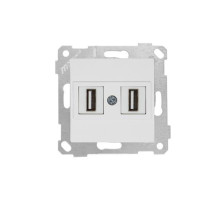 Rita - Розетка 2xUSB Type A, для передачи данных, белая