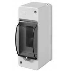 Коробка электротехническая для пломбировки MINI S-2, 2M, без клемм,  дымчатая дверца, 141x53x66mm, IP30