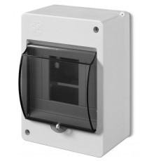 Коробка электротехническая для пломбировки MINI S-4, 4M, без клемм,  дымчатая дверца, 140x95x66mm, IP20