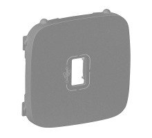 Valena Allure - Лицевая панель для розетки USB 3.0 с подключенным кабелем 15см и разъемом, алюминий