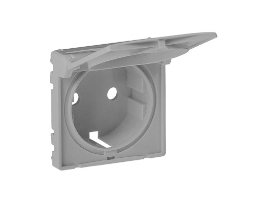 Valena Life - Лицевая панель розетки 2P+E с крышкой, алюминий