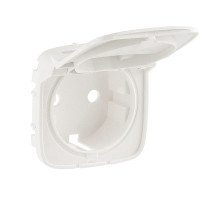 Valena Allure - Лицевая панель розетки 2P+E с крышкой, жемчуг