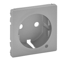 Valena Life - Лицевая панель розетки 2P+E с линзой для подсветки/индикации, алюминий