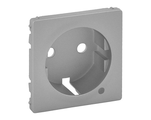 Valena Life - Лицевая панель розетки 2P+E с линзой для подсветки/индикации, алюминий